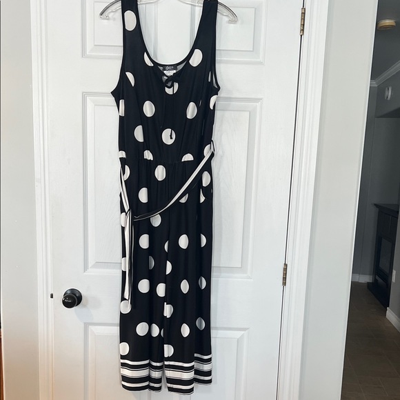 De Via Collection Pants - Black and White Polka Dot Jumpsuit